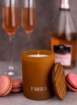FARRA ozdobna ręcznie robiona świeca sojowa zapachowa Prosecco Rose 220g - FARRA