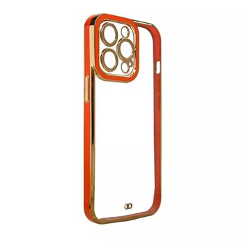 Fashion Case etui do iPhone 12 Pro Max żelowy pokrowiec ze złotą ramką czerwony - 4kom