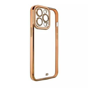 Fashion Case etui do iPhone 13 Pro Max żelowy pokrowiec ze złotą ramką złoty - 4kom