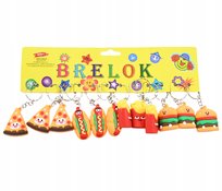 Fast Food Brelok Do Kluczy Pizza Hot Dog Frytki Burger Zestaw 12Szt Midex