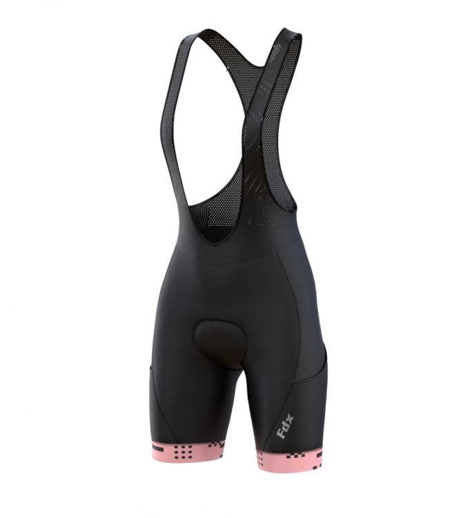 FDX, Damskie spodenki rowerowe, 3D Gel Padded Bib Shorts, różowe