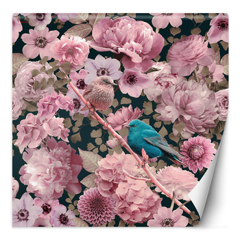 Feeby Fototapeta Niebieski Ptak Na Tle Różowych Róż Andrea Haase 150X150 - Feeby