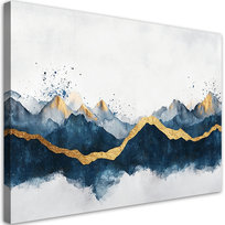 Feeby Obraz na płótnie, FEEBY Abstrakcja Złoto Niebieski Nowoczesny 120x80