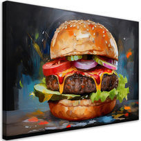 Feeby Obraz na płótnie, FEEBY Bugrer Kanapka Jedzenie 100x70