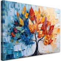 Feeby Obraz na płótnie, FEEBY Drzewo Miłości Liście Kolorowe Rośliny 60x40