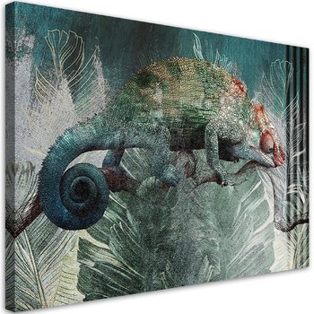 Feeby Obraz na płótnie, FEEBY Kameleon w dżungli 100x70 - Feeby