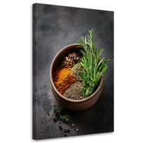 Feeby Obraz na płótnie, FEEBY Kuchenne Przyprawy Zioła 80x120
