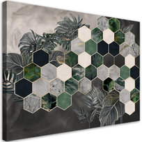 Feeby Obraz na płótnie, FEEBY Liscie Monstery Heksagon 60x40