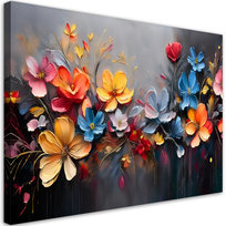 Feeby Obraz na płótnie, FEEBY Malowana Kompozycja Kwiatów 90x60