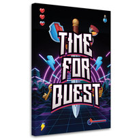 Feeby Obraz na płótnie, FEEBY Napis Time for quest dla graczy 80x120