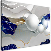 Feeby Obraz na płótnie, FEEBY Niebieska abstrakcja z kulami 3D 100x70