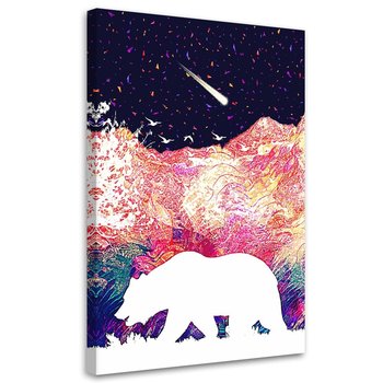 Feeby Obraz na płótnie, FEEBY Niedźwiedź w kolorowych górach - Gab Fernando 80x120 - Feeby