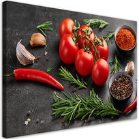 Feeby Obraz na płótnie, FEEBY Pomidory Przyprawy do Kuchni 90x60