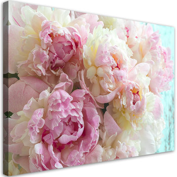 Feeby Obraz na płótnie, FEEBY Różowe kwiaty piwonii 90x60 - Feeby