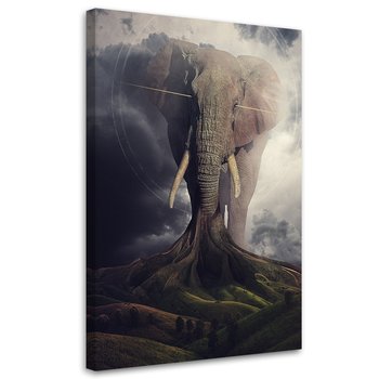 Feeby Obraz na płótnie, FEEBY Zakorzeniony słoń - Patrykand 40x60 - Feeby