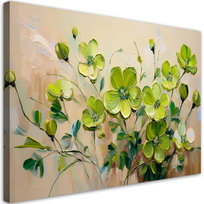 Feeby Obraz na płótnie, FEEBY Zielone Kwitnące Kwiaty Rośłiny 60x40