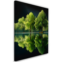 Feeby Obraz na płótnie, FEEBY Zielony Las Jezioro Krajobraz 70x100