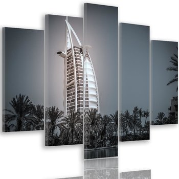 Feeby Obraz pięcioczęściowy na płótnie, FEEBY Nowoczesny hotel w Dubaju 100x70 - Feeby