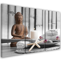 Feeby Obraz trzyczęściowy na płótnie, FEEBY Buddha Zen Spa 150x100