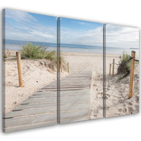 Feeby Obraz trzyczęściowy na płótnie, FEEBY Morze Plaża Widok 150x100