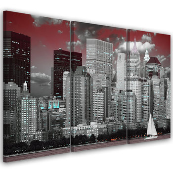 Feeby Obraz trzyczęściowy na płótnie, FEEBY Nowy Jork Wieżowce Miasto 150x100 - Feeby