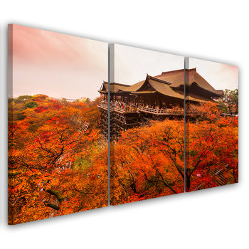 Feeby Obraz trzyczęściowy na płótnie, FEEBY Ogród Japonia Pejzaż 150x100 - Feeby