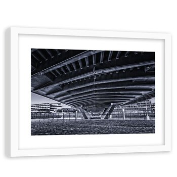 Feeby, Obraz w ramie białej, Pod wielkim mostem, 90x60 cm - Feeby