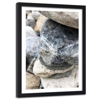 Feeby, Obraz w ramie czarnej, Kamienie, 80x120 cm - Feeby