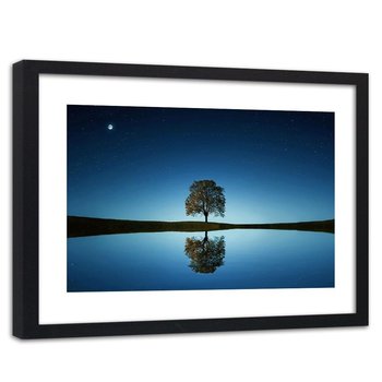 Feeby, Obraz w ramie czarnej, Samotne drzewo 4, 90x60 cm - Feeby
