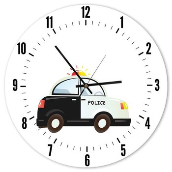 Feeby, Obraz z zegarem, Mały radiowóz, 60x60 cm - Feeby