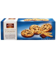 Feiny Biscuits Triple Choco Ciastka z Kawałkami Czekolady Mlecznej, Białej i Gorzkiej 135 g Feiny Biscuits