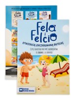 Fela i Felcio otwierają zaczarowaną butelkę. Czyli dlaczego nie być zazdrosnym o zabawki i o innych. Książka dla dzieci. Edukacyjna, nauka emocji, dodatki