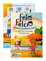 Fela i Felcio w Krainie Kolorowych Emocji. Czyli bajka o sztuce rozpoznawania emocji. Książka dla dzieci. Edukacyjna, nauka emocji, dodatki