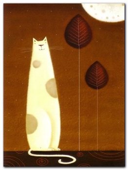 Feline And Two Leaves plakat obraz 60x80cm - Wizard+Genius