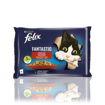 Felix Fantastic Adult w galaretce królik i jagnięcina 85g x 4 (multipak x 1) - Felix