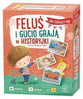 Feluś i Gucio grają w historyjki gra planszowa Nasza Księgarnia