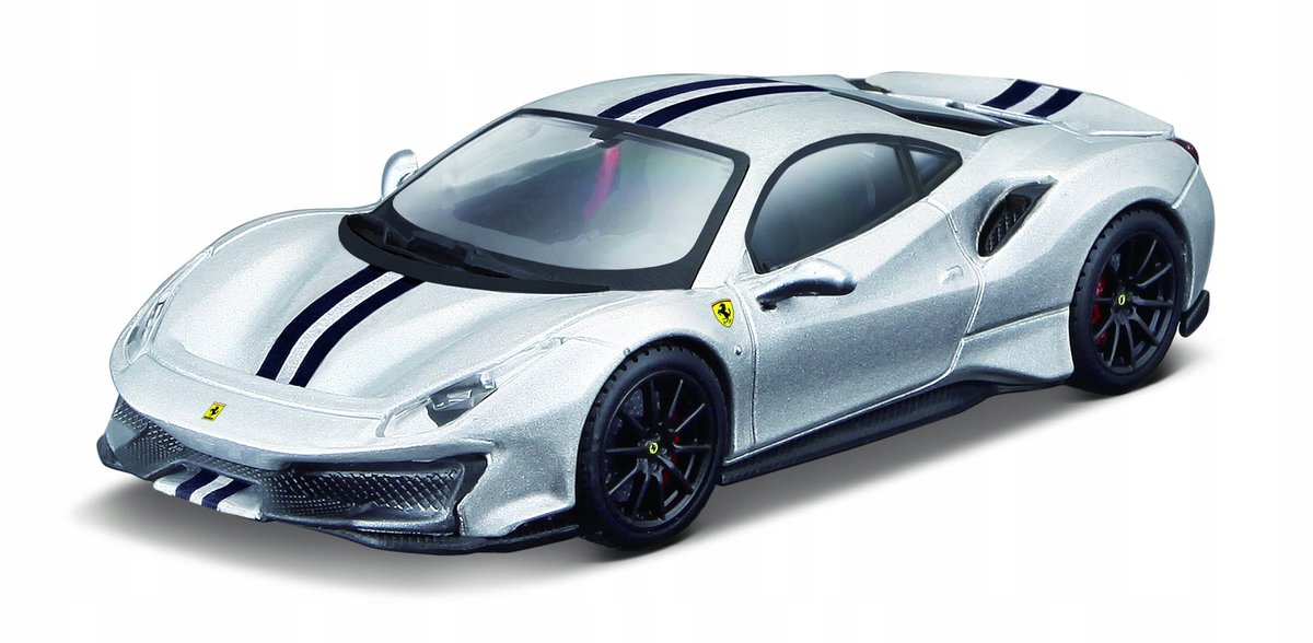 Bburago Ferrari 488 Pista Scala 1:24 – Modellino Blu Con Portiere Apribili, Perfetto Per Collezionisti E Appassionati Del Cavallino