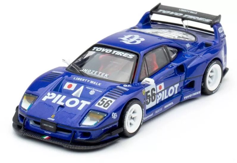 Ferrari F40 LBWK - Tokyo Auto Salon - 2024, blue Inno64 1:64