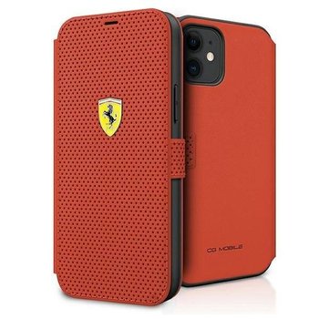 Ferrari FESPEFLBKP12SRE iPhone 12 mini 5,4" czerwony/red book On Track Perforated - Ferrari