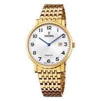 Festina zegarek męski stal nierdzewna złoty Festina Swiss made zegarek na rękę UF20020/4 Festina