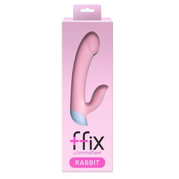 Ffix Rabbit, Wibrator typu króliczek na baterie, różowy - FemmeFunn