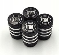 FIAT nakrętki na wentyle ALUMINIOWE kapturki wentylki 4szt. CZARNE ATA