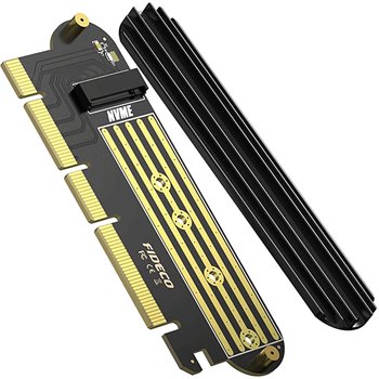Fideco Adapter PCI-E x16 x8 x4 Dysku m.2 SSD NVMe 64Gbps - Fideco
