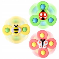 Fidget Spinner Z Przyssawką Zabawka Sensoryczna Grzechotka Zestaw 3 Sztuk