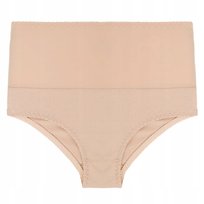 Figi Damskie Majtki Maxi Wysokie Bikini Ściągające Wyszczuplające Moraj M Beige