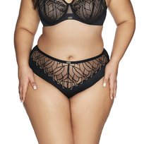 Figi damskie z haftem i tiulem AV 2115 czarne  2XL AVA
