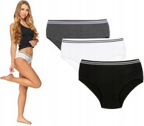 Figi Majtki Damskie Gładkie Bawełniane Szeroka Guma MORAJ 3-sztuki - 2XL Moraj