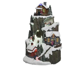 Figura Bożonarodzeniowa Led Ośnieżone Domki Góry - ABC