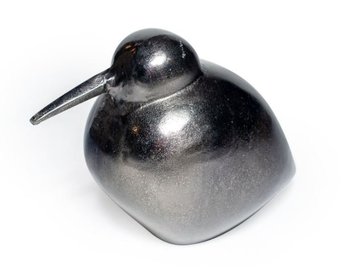 Figurka aluminiowa - Czarny ptaszek 28x15x13 Cm - GiftDeco