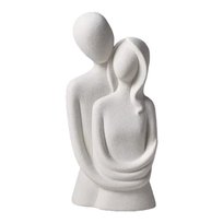 Figurka Ceramiczna Dekoracyjna Para Zakochanych - Biała 21cm